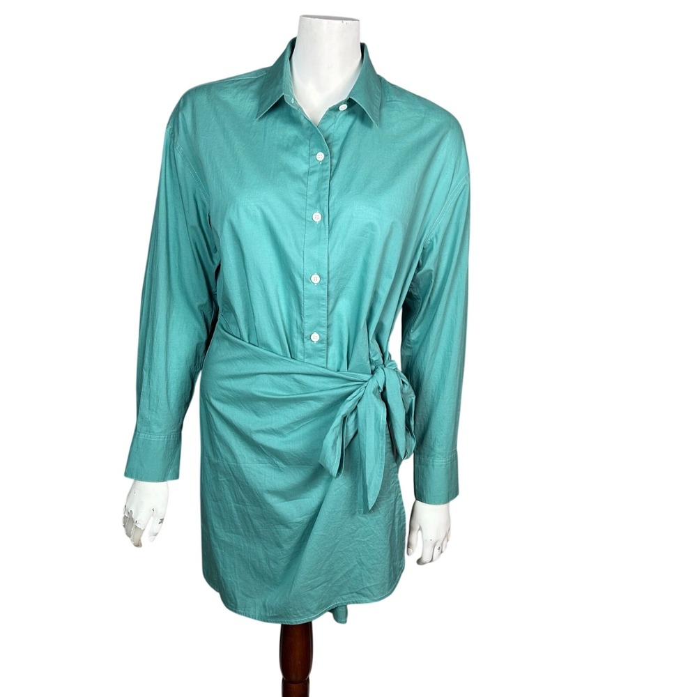 Faherty Preppy shirt dress small button up green Coastal cotton lightweight NWT
